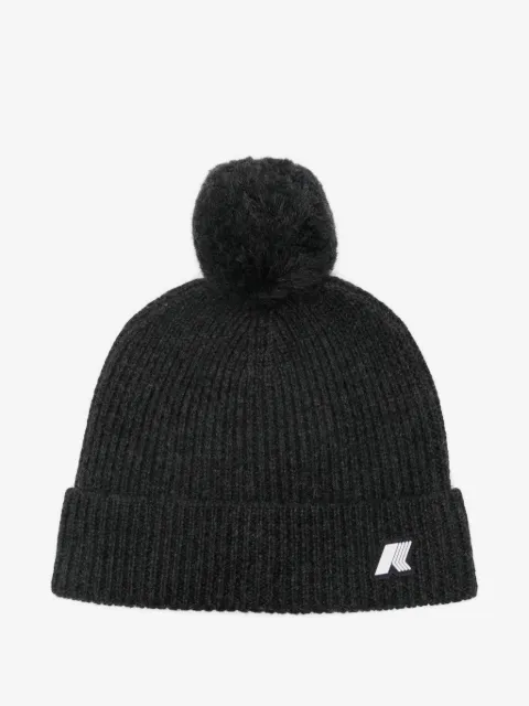K Way Kids ribbed pom-pom beanie