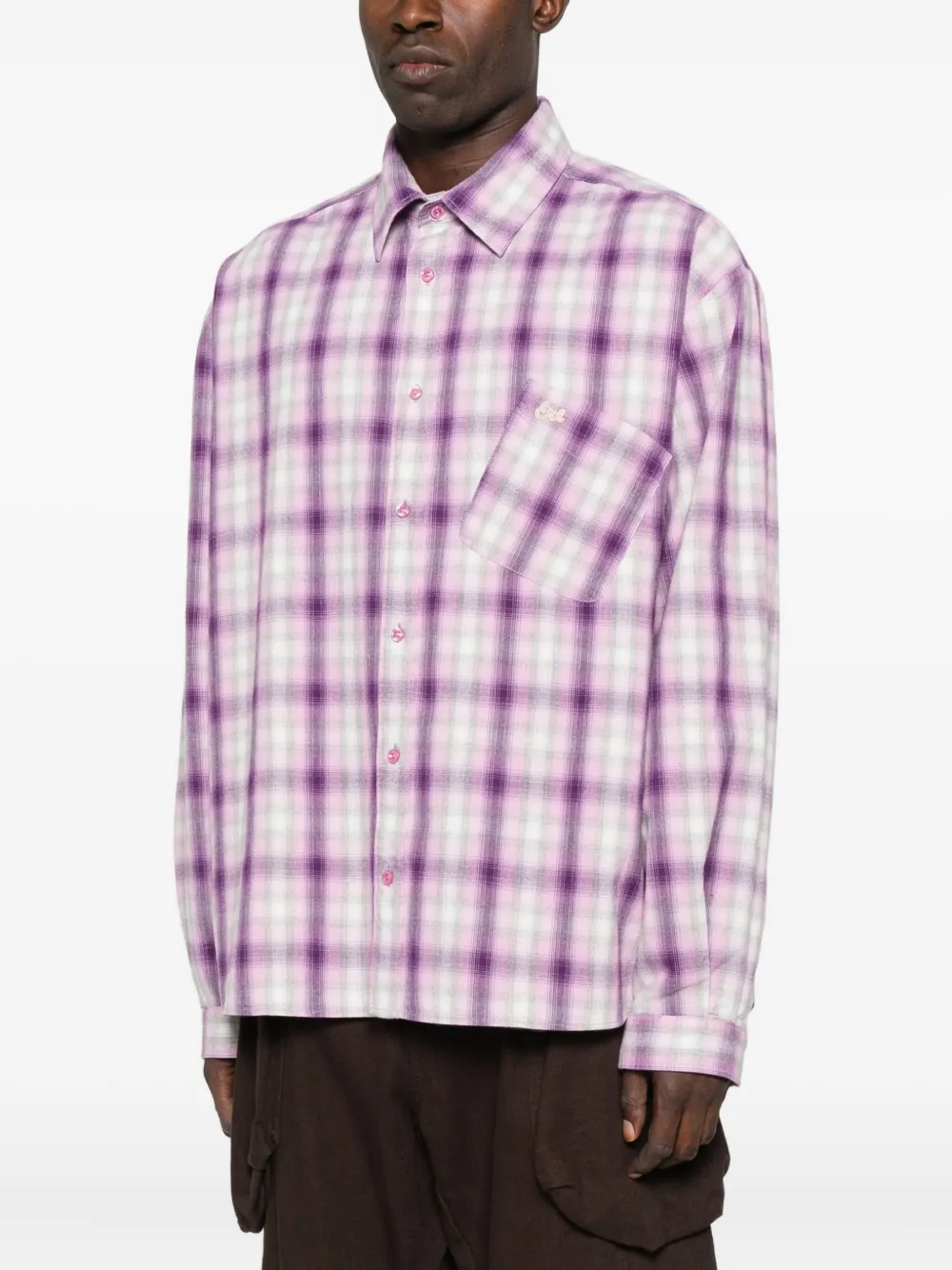 ERL Geruit overhemd Paars