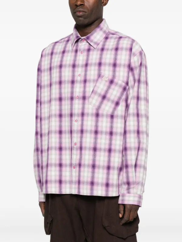 purple checkered dress shirt Proper Cloth Men's Blue and Pink Multi Check Lightweight Performance Dress Shirt