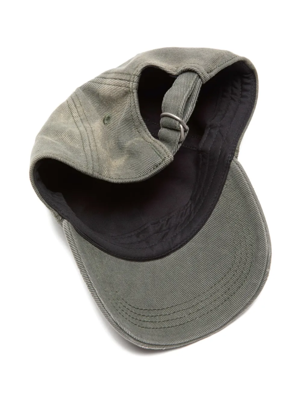 Acne Studios Distressed Logo Baseball Cap In Green