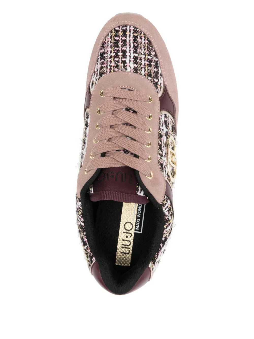 LIU JO tweed-panelled platform sneakers Pink