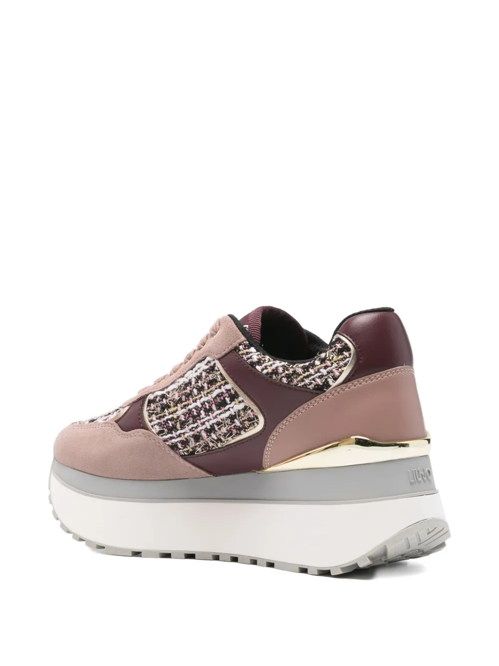LIU JO tweed-panelled platform sneakers Pink
