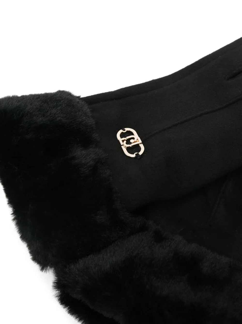 Liu •jo Gloves With Faux Fur In Black