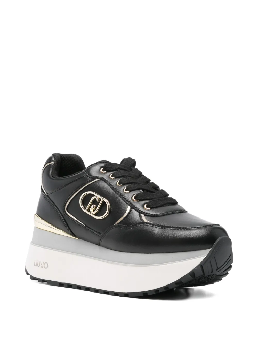 LIU JO logo-detail platform sneakers - Zwart