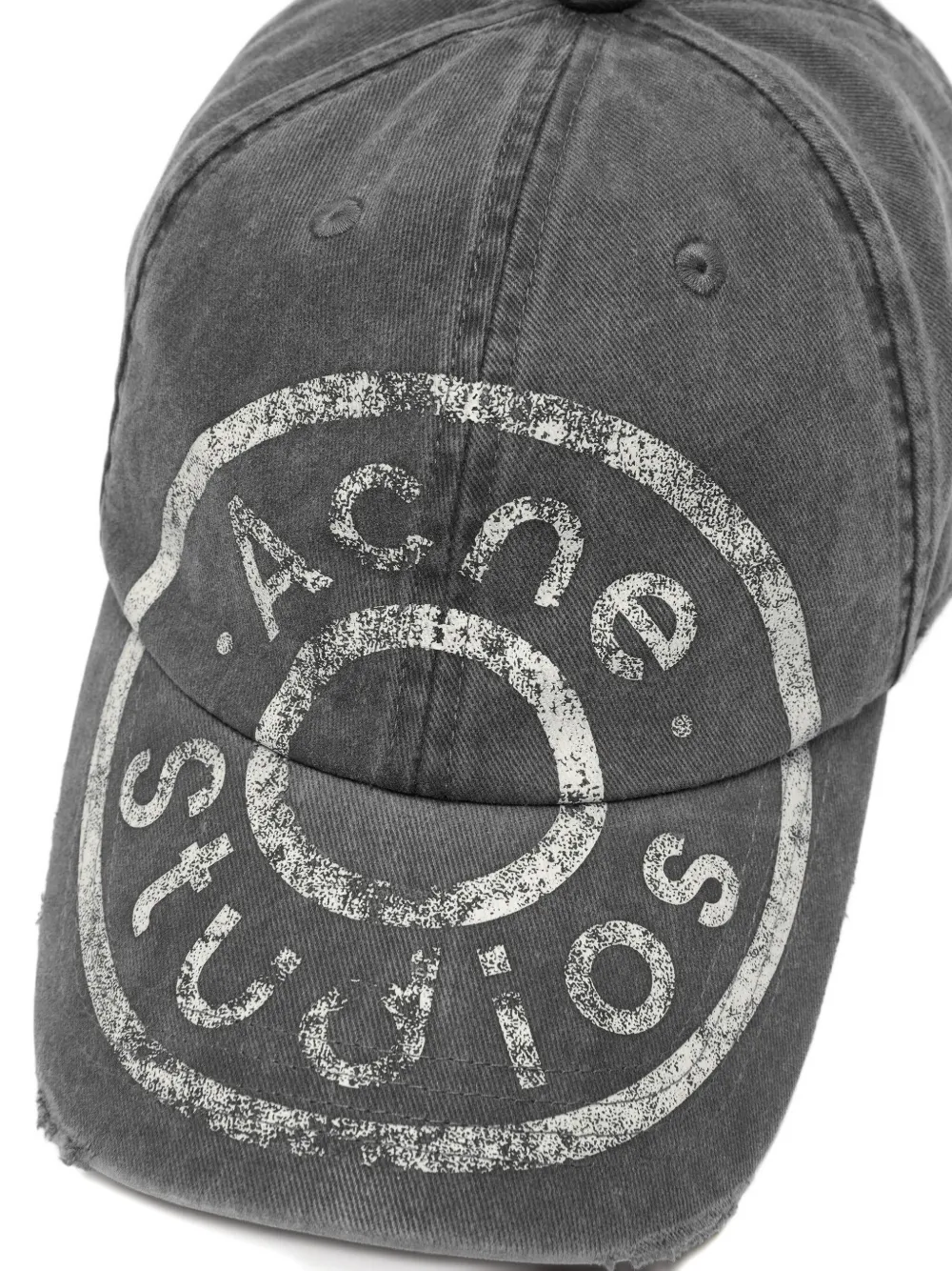 Acne Studios Logo Baseball Cap In Gray