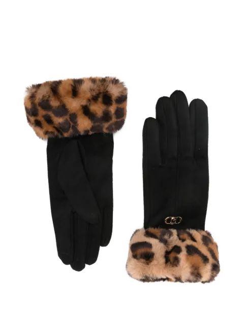 LIU JO leopard-print cuff gloves