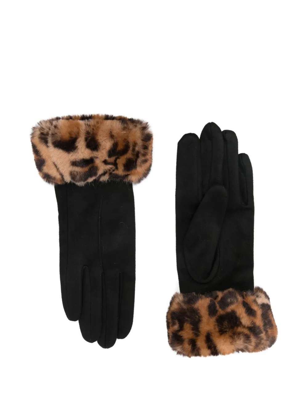 LIU JO leopard-print cuff gloves - Zwart