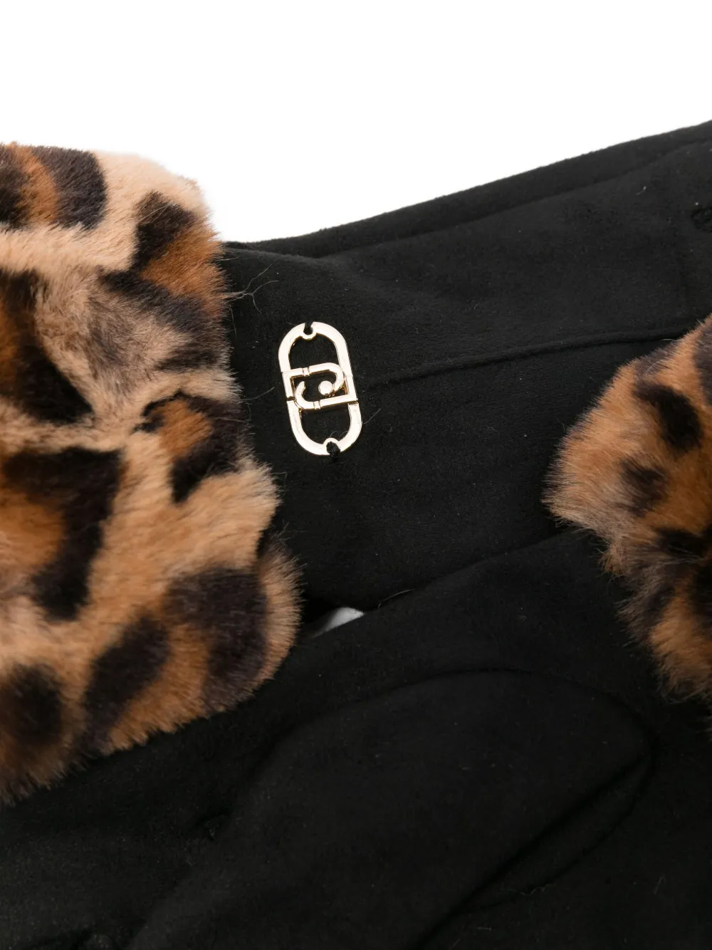 Liu •jo Leopard-print Cuff Gloves In Black