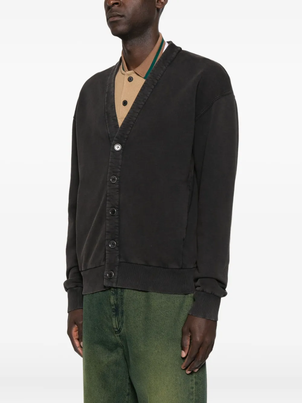 Jw Anderson Buttoned V-neck Cardigan In Black