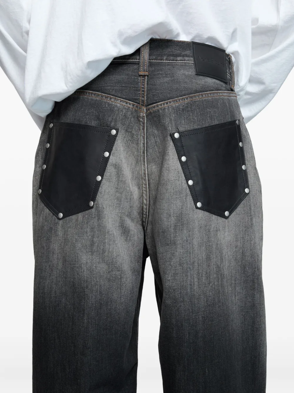 Acne Studios 2023 jeans met logopatch Zwart