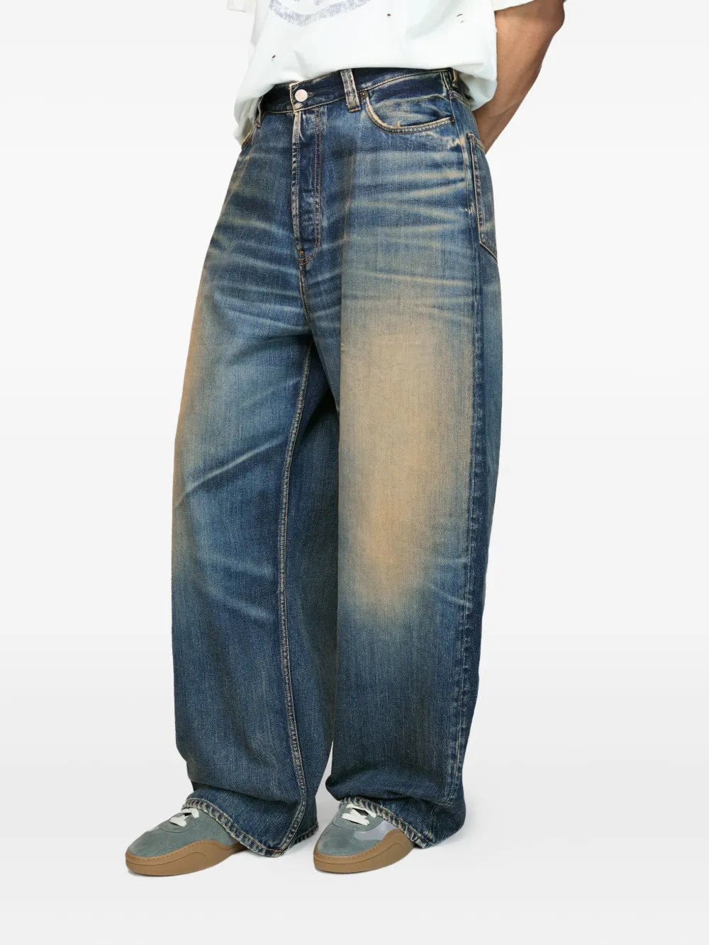 Acne Studios Katoenen jeans met vervaagd effect Blauw