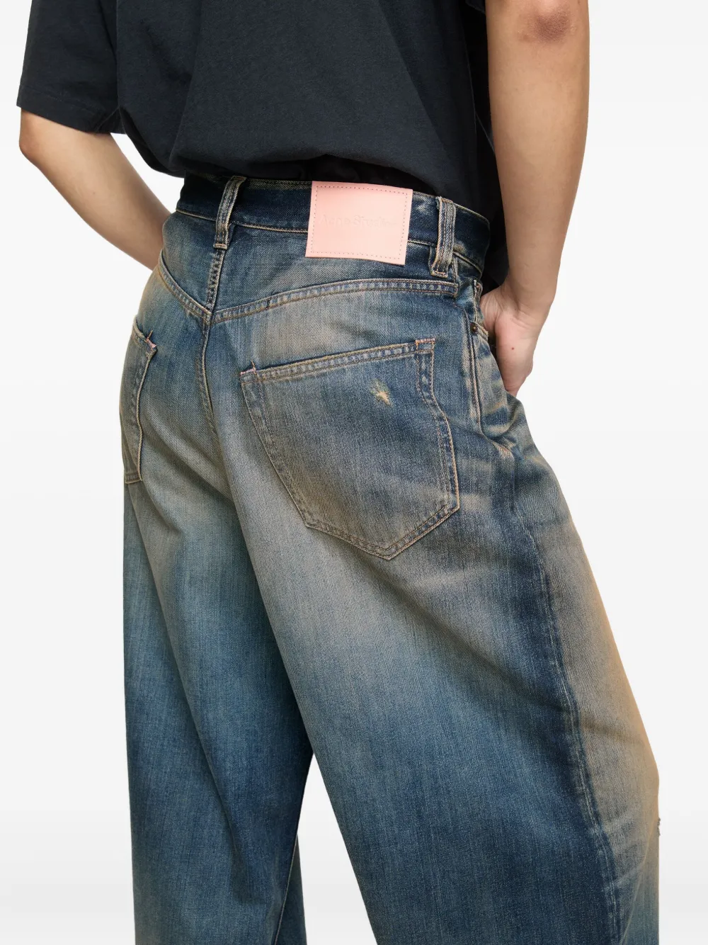Acne Studios Katoenen jeans met vervaagd effect Blauw