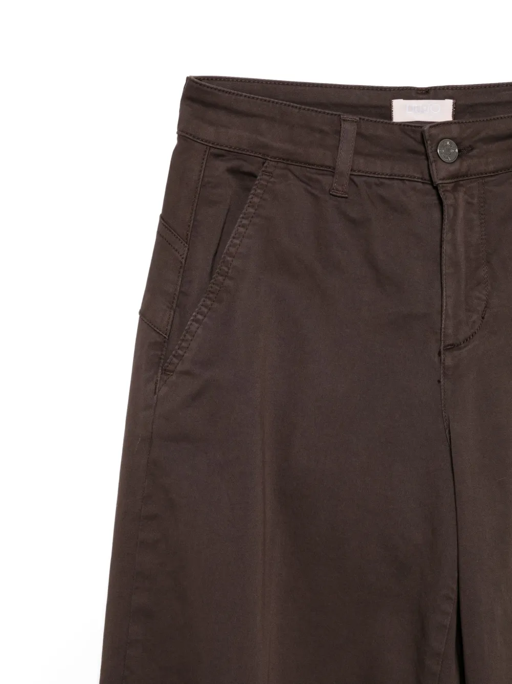 Liu •jo Pockets Wide-leg Trousers In Brown