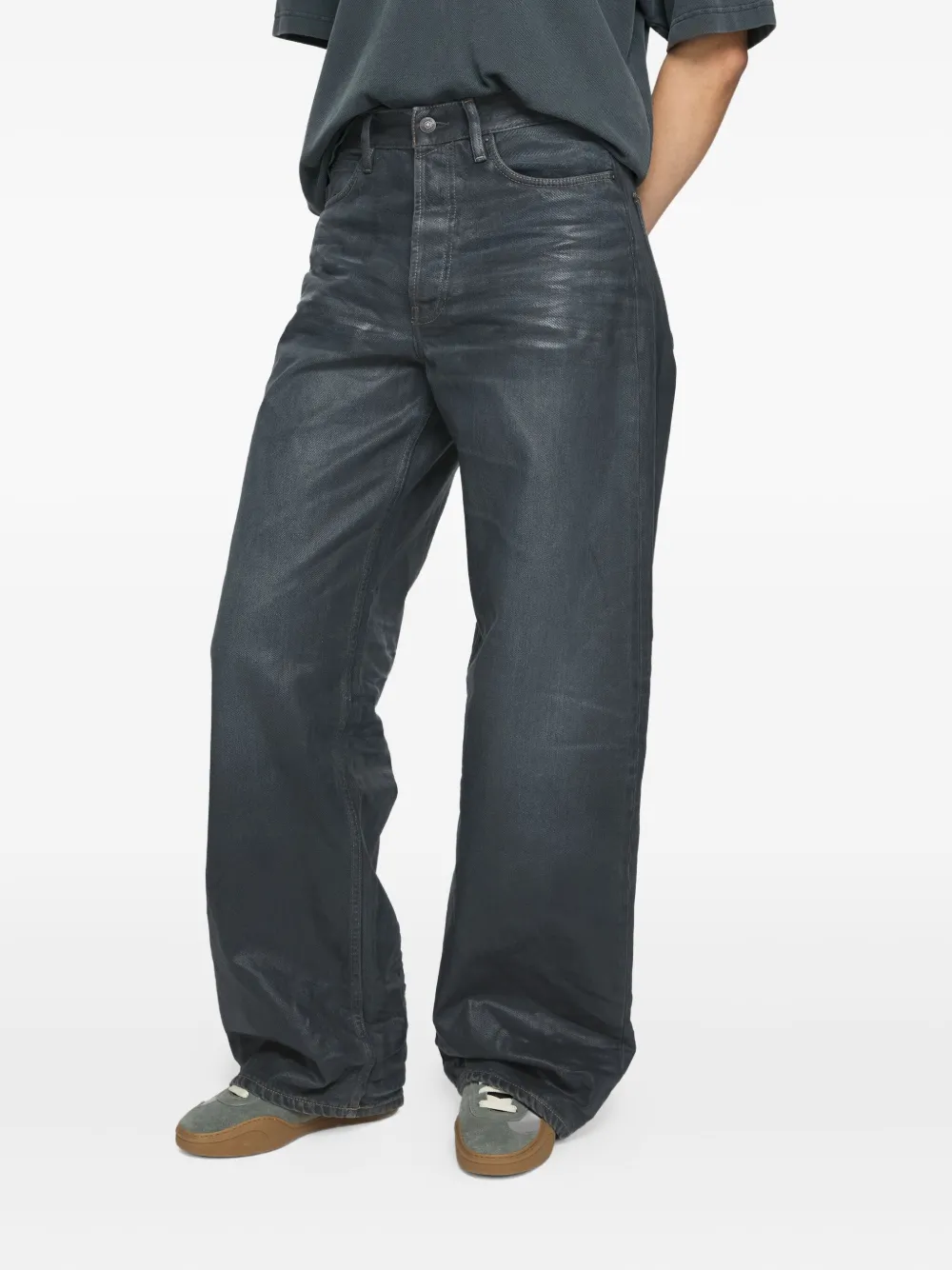 Acne Studios 1981 jeans met logopatch Zwart