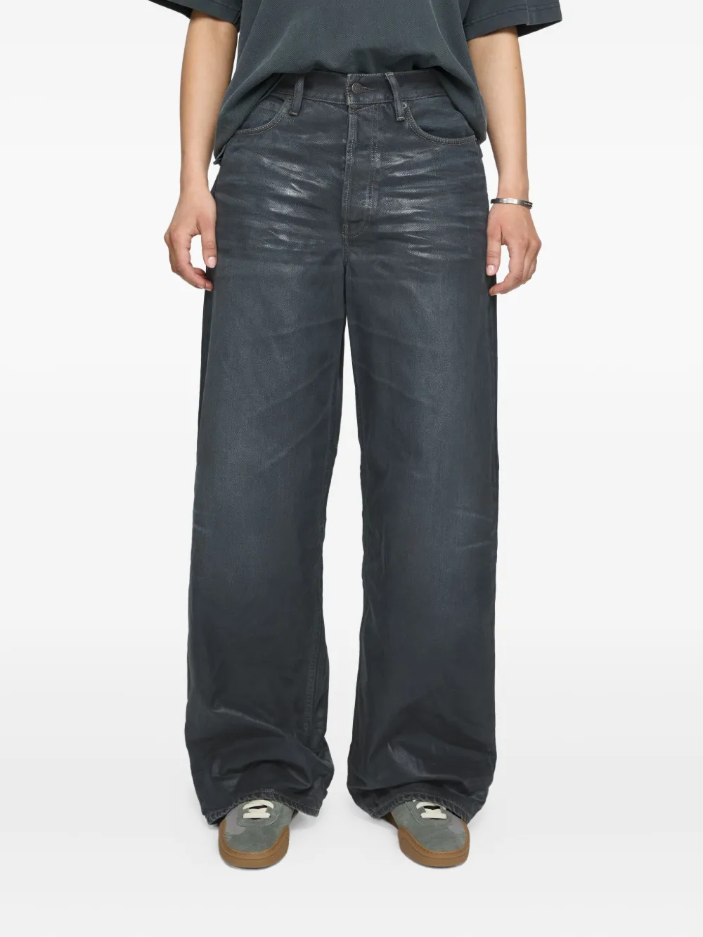 Acne Studios 1981 jeans met logopatch - Zwart