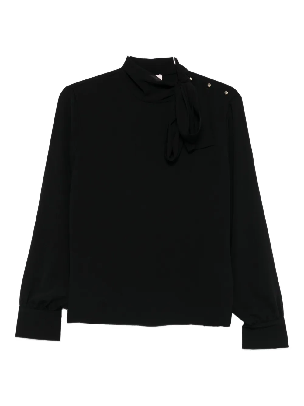 Liu •jo High-neck Button-detail Blouse In Black
