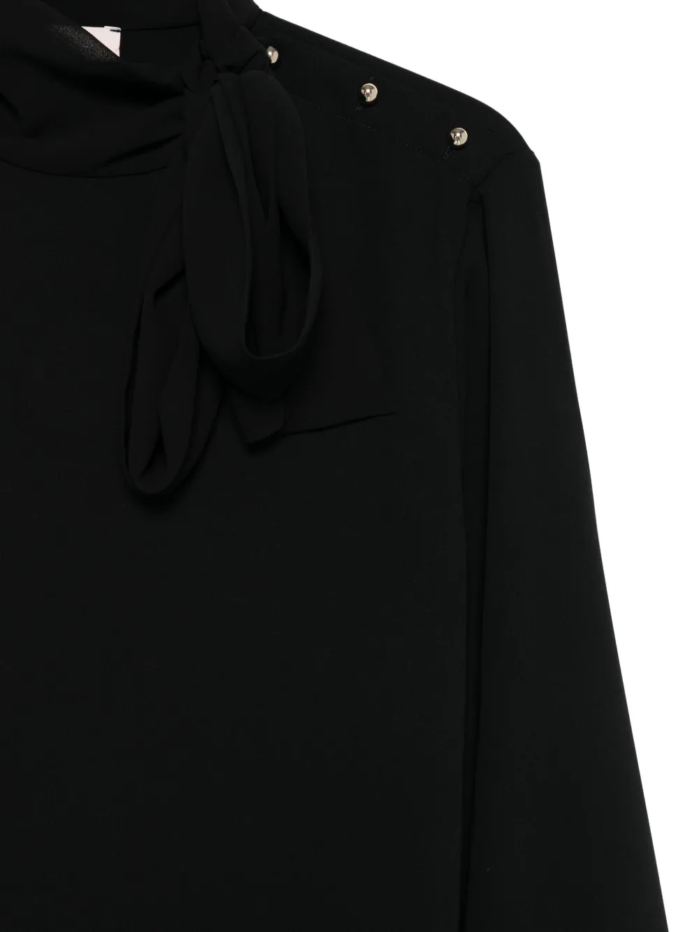 Liu •jo High-neck Button-detail Blouse In Black