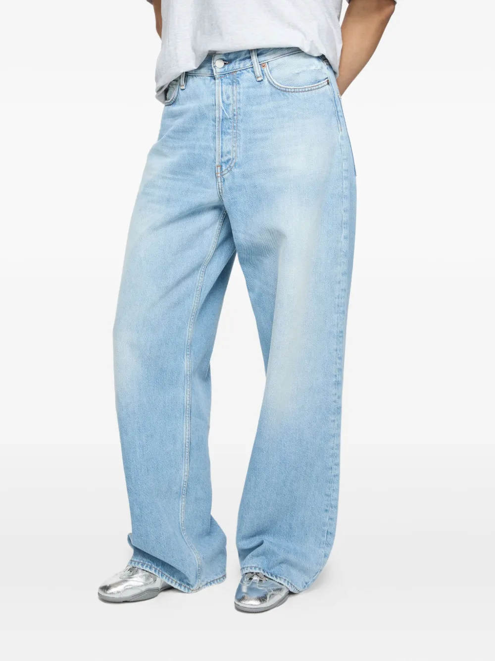 Acne Studios Jeans met logopatch Blauw