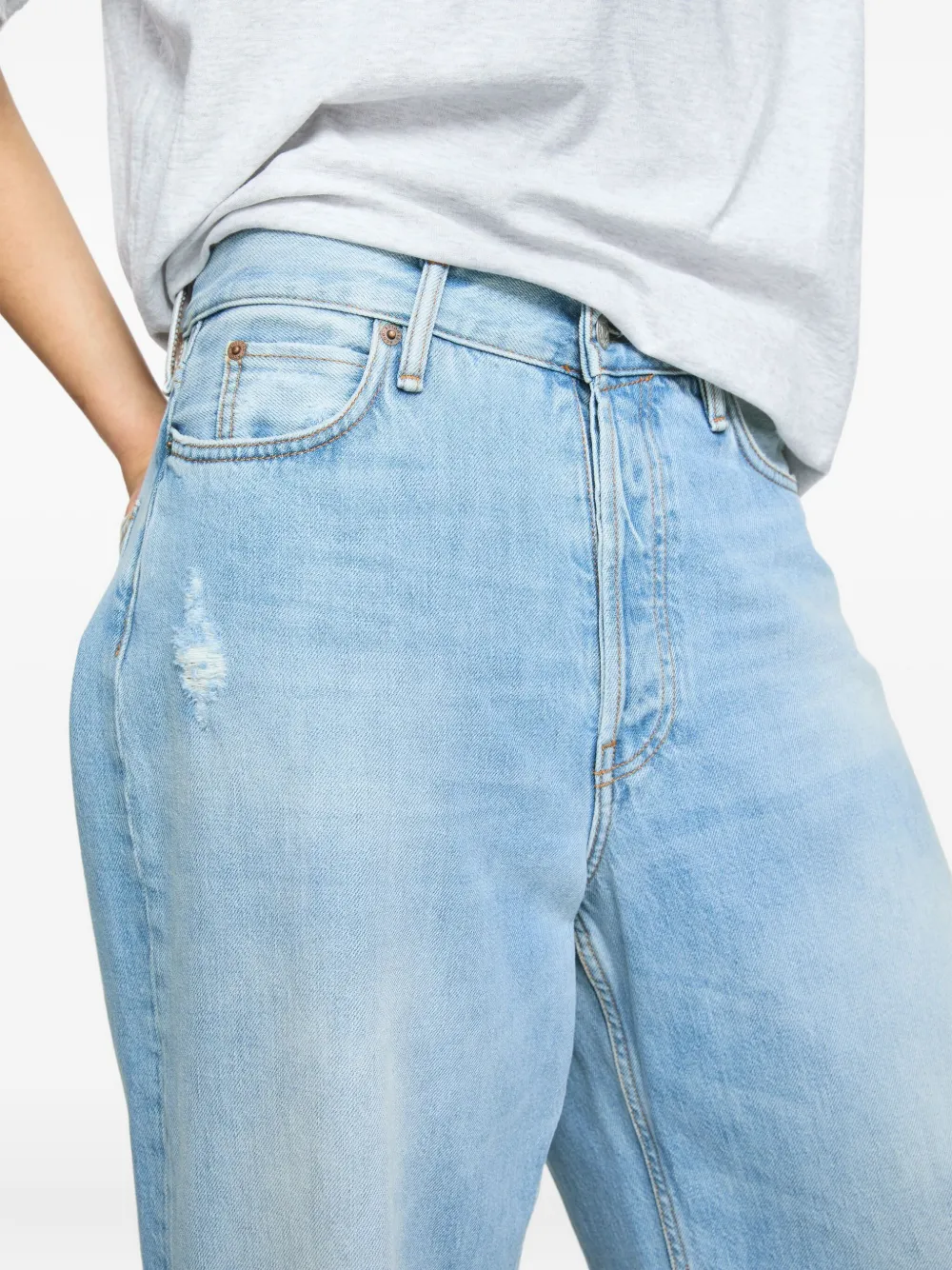 Acne Studios Jeans met logopatch Blauw