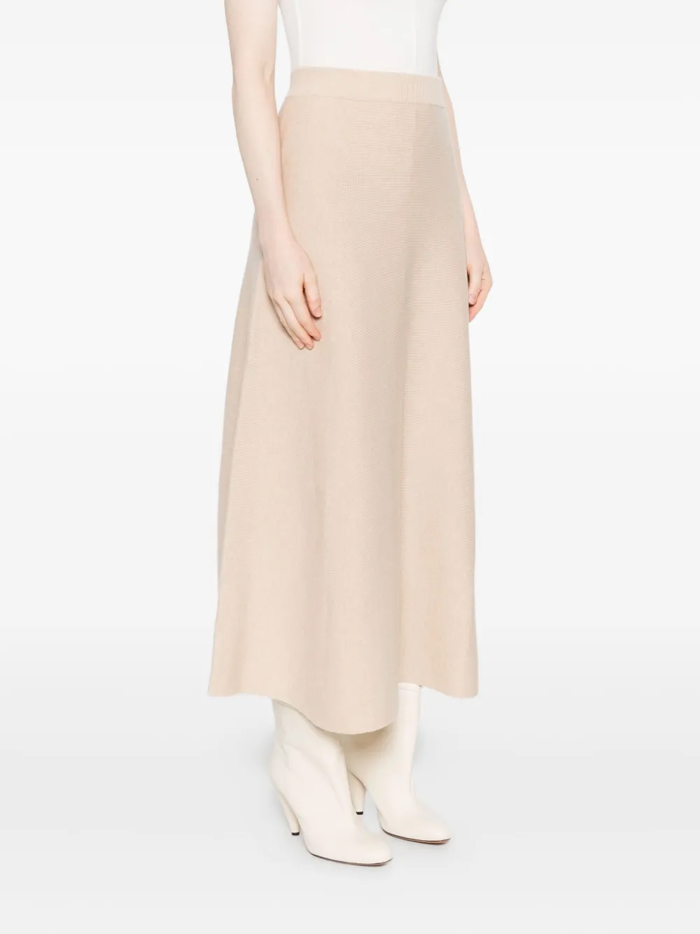 Max Mara Geribbelde mini-rok Beige