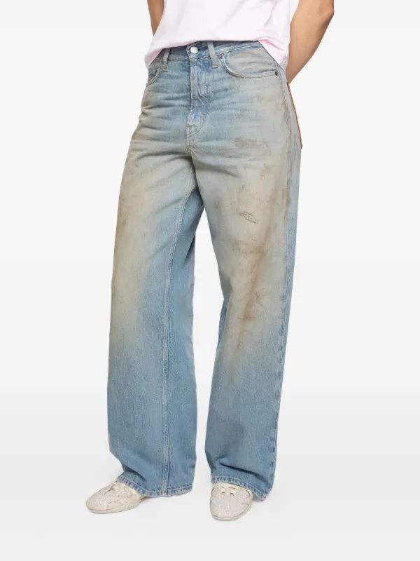 Acne Studios レザージーンズ | ブルー | FARFETCH JP