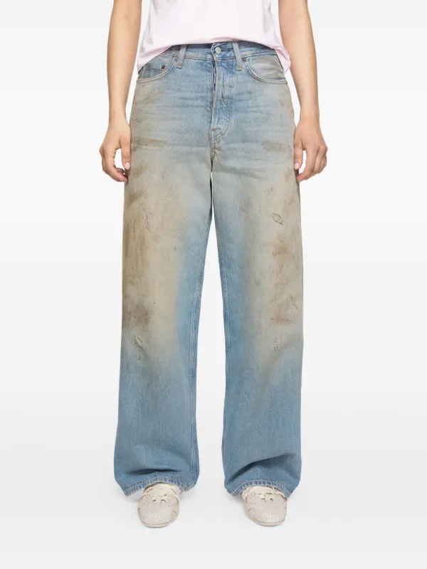 Acne Studios レザージーンズ | ブルー | FARFETCH JP