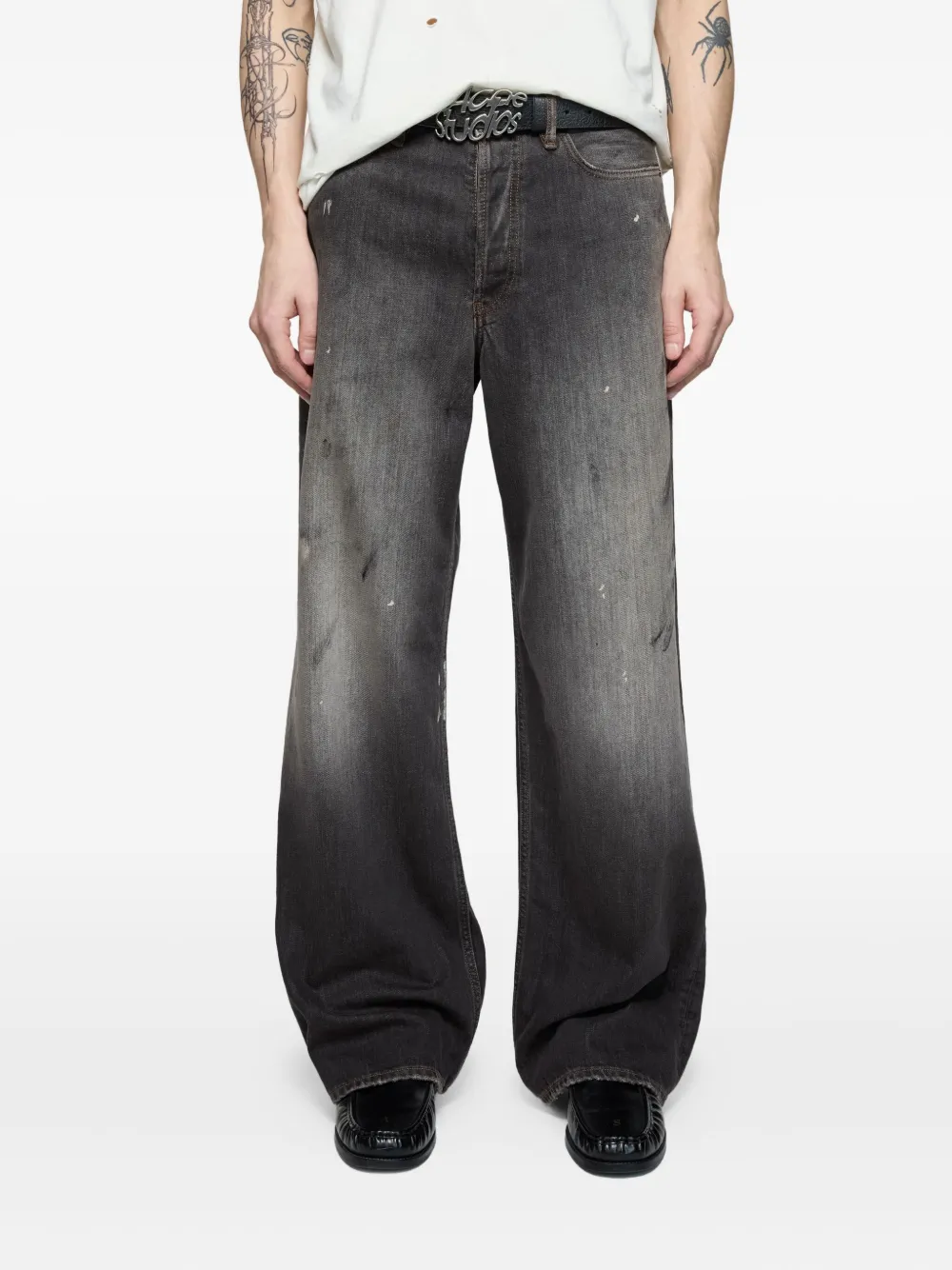 Acne Studios Jeans met verfspatten Zwart
