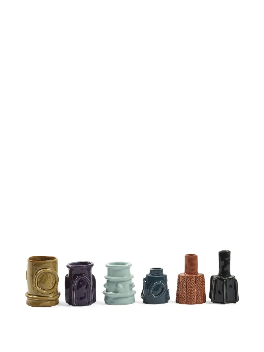 Serax Molly textured vases (set of six) | Grey | Image 1