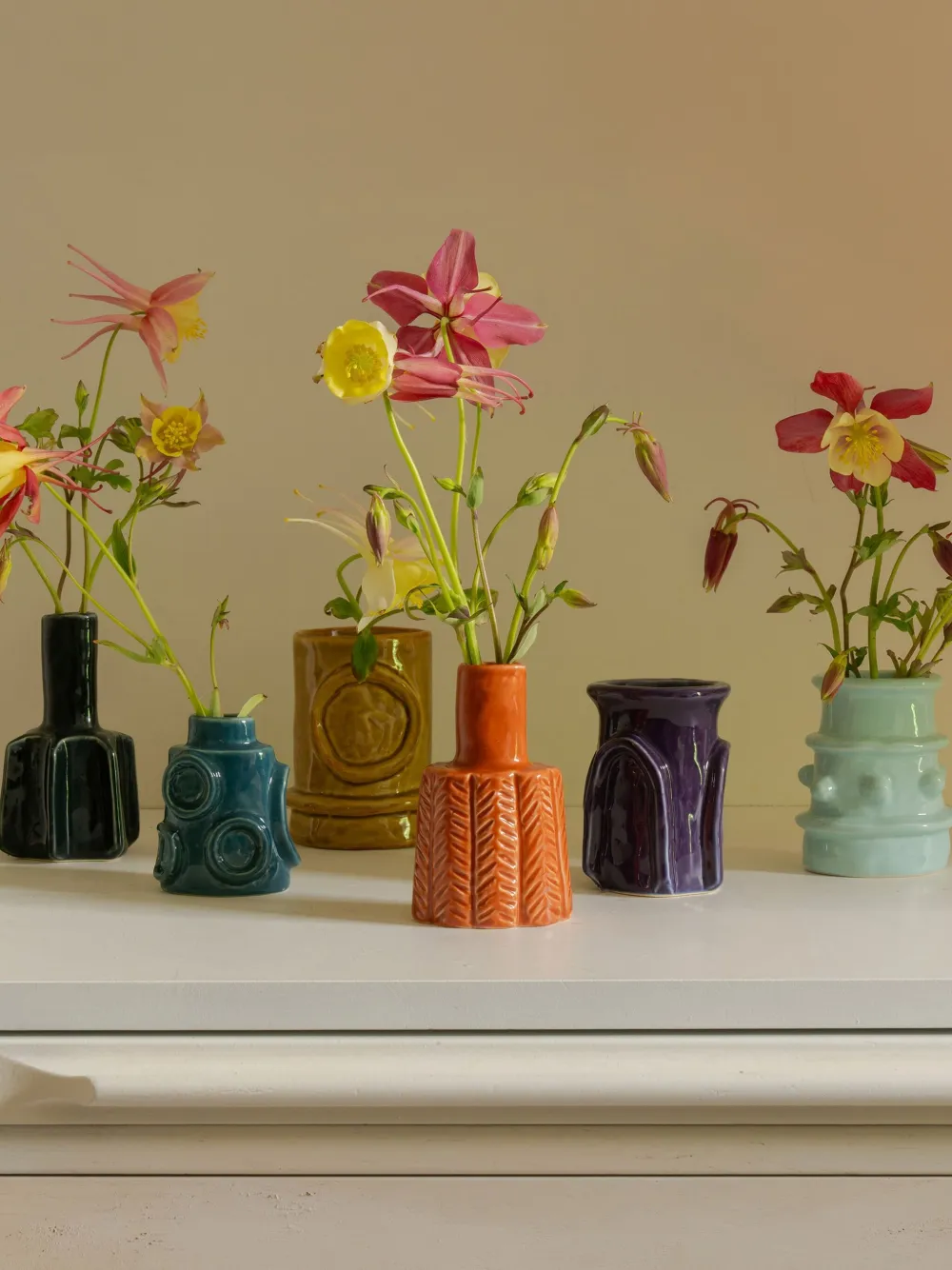 Serax Molly Textured Vases (set Of Six) In Multi