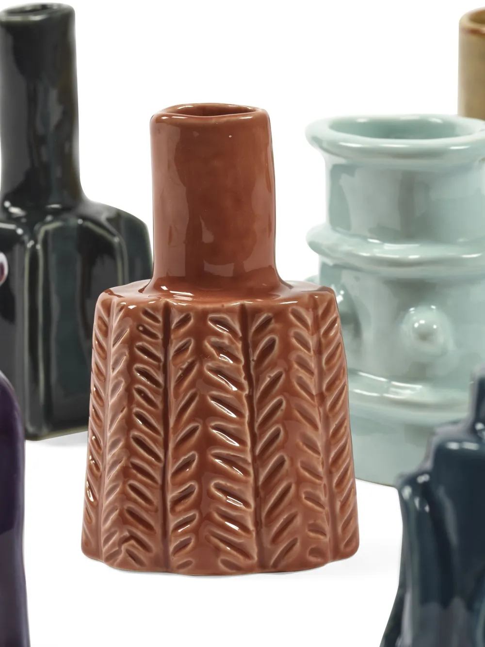 Serax Molly Textured Vases (set Of Six) In Multi