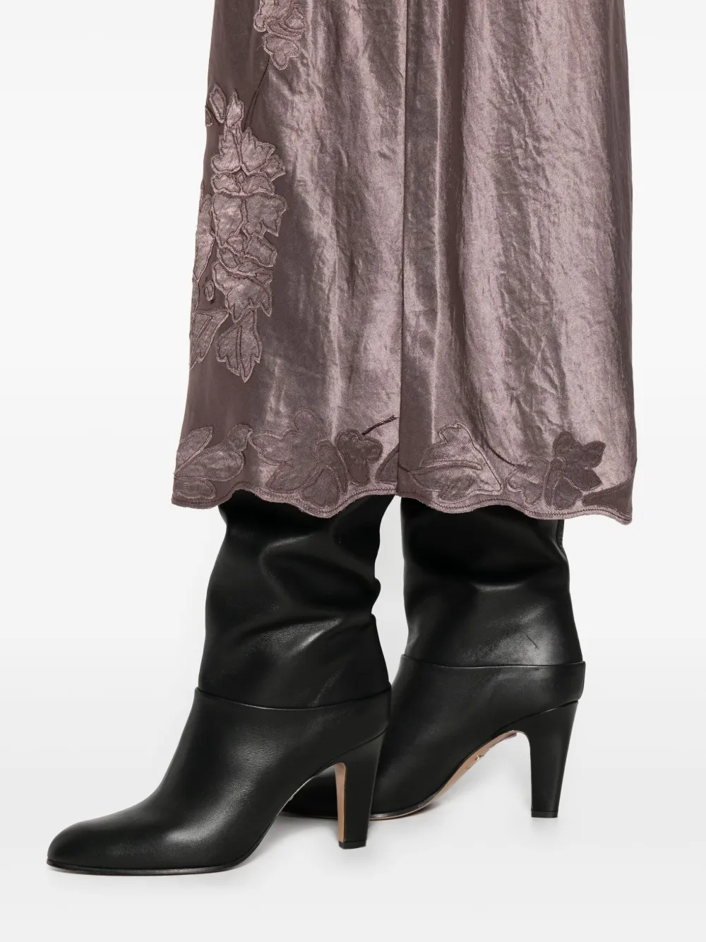 Vince Satin-finish Midi Skirt In Pink