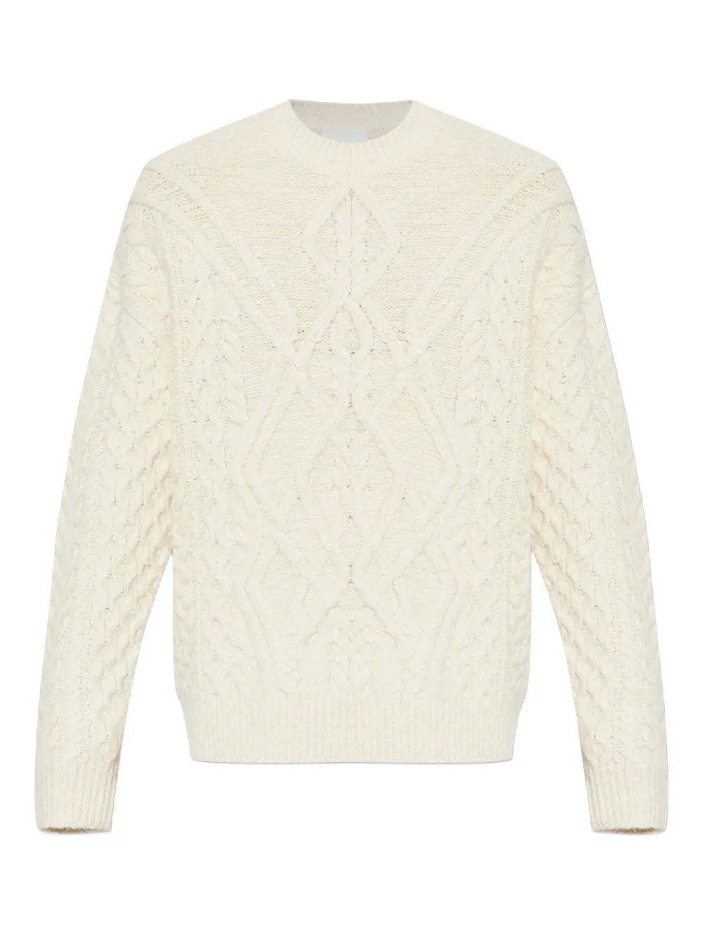 Isabel Marant Cable-knit Crew-neck Sweater In White