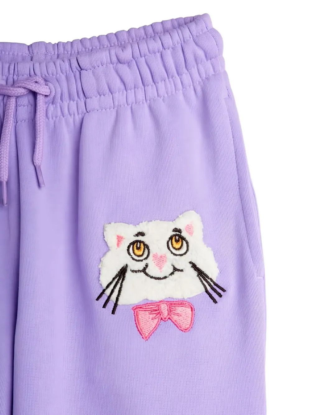 Mini Rodini Trainingsbroek met kat-applicatie Paars