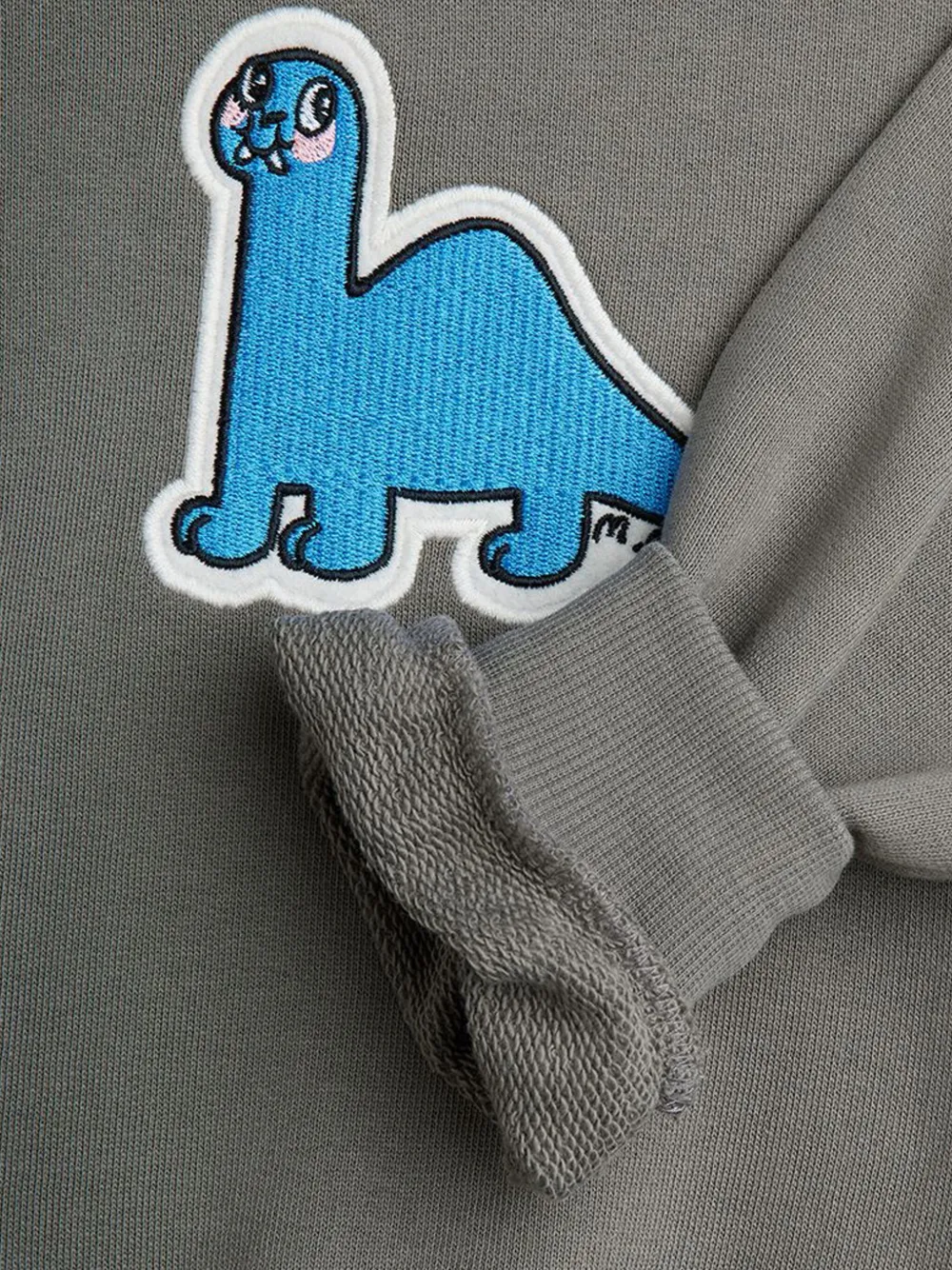 Mini Rodini Sweater met dinosauruspatch Grijs