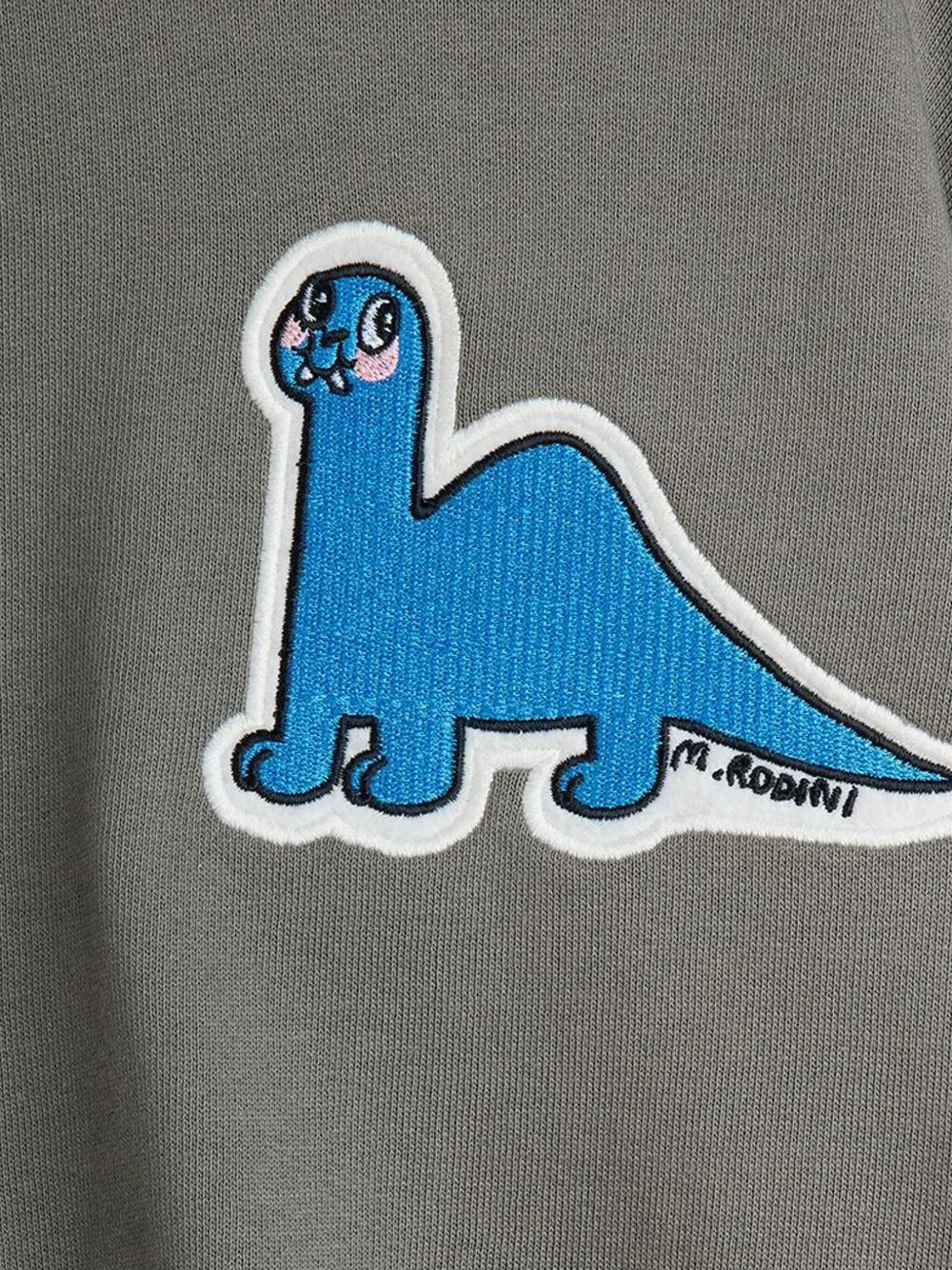 Mini Rodini Sweater met dinosauruspatch Grijs