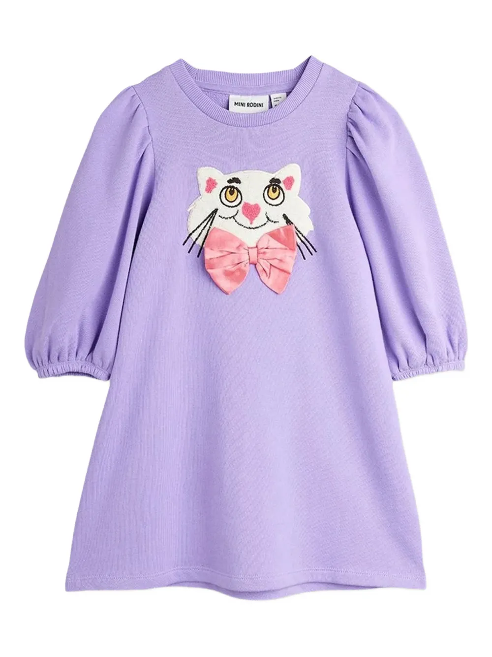 Mini Rodini cat-appliqué dress | Purple | Image 1