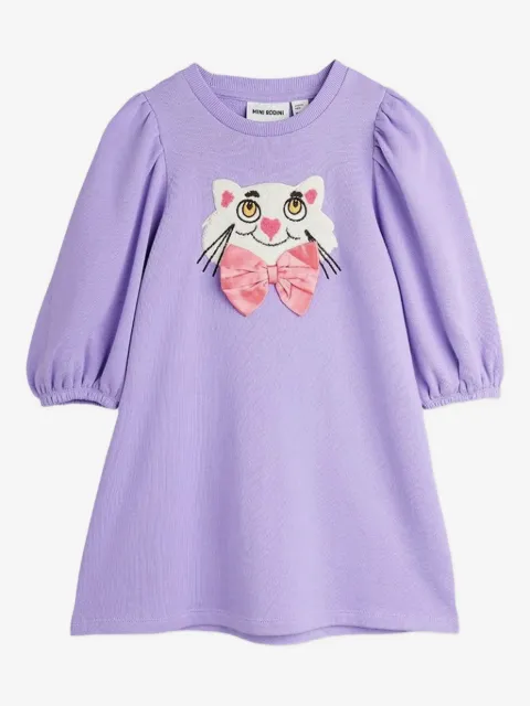 Mini Rodini cat-appliqué dress