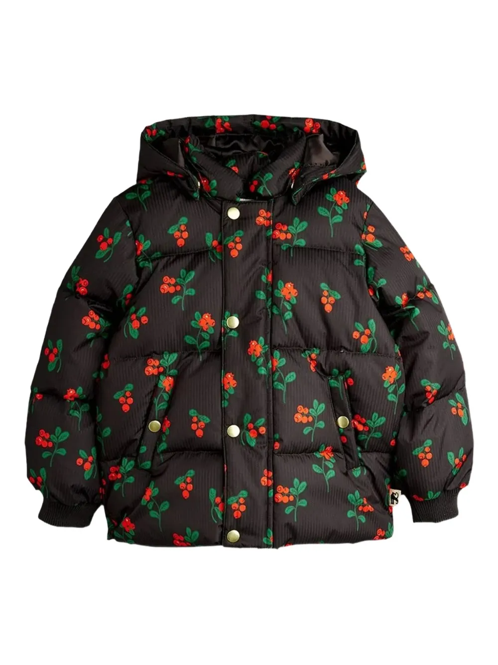 Mini Rodini chamarra capitonada con bayas estampadas | negro | Image 1