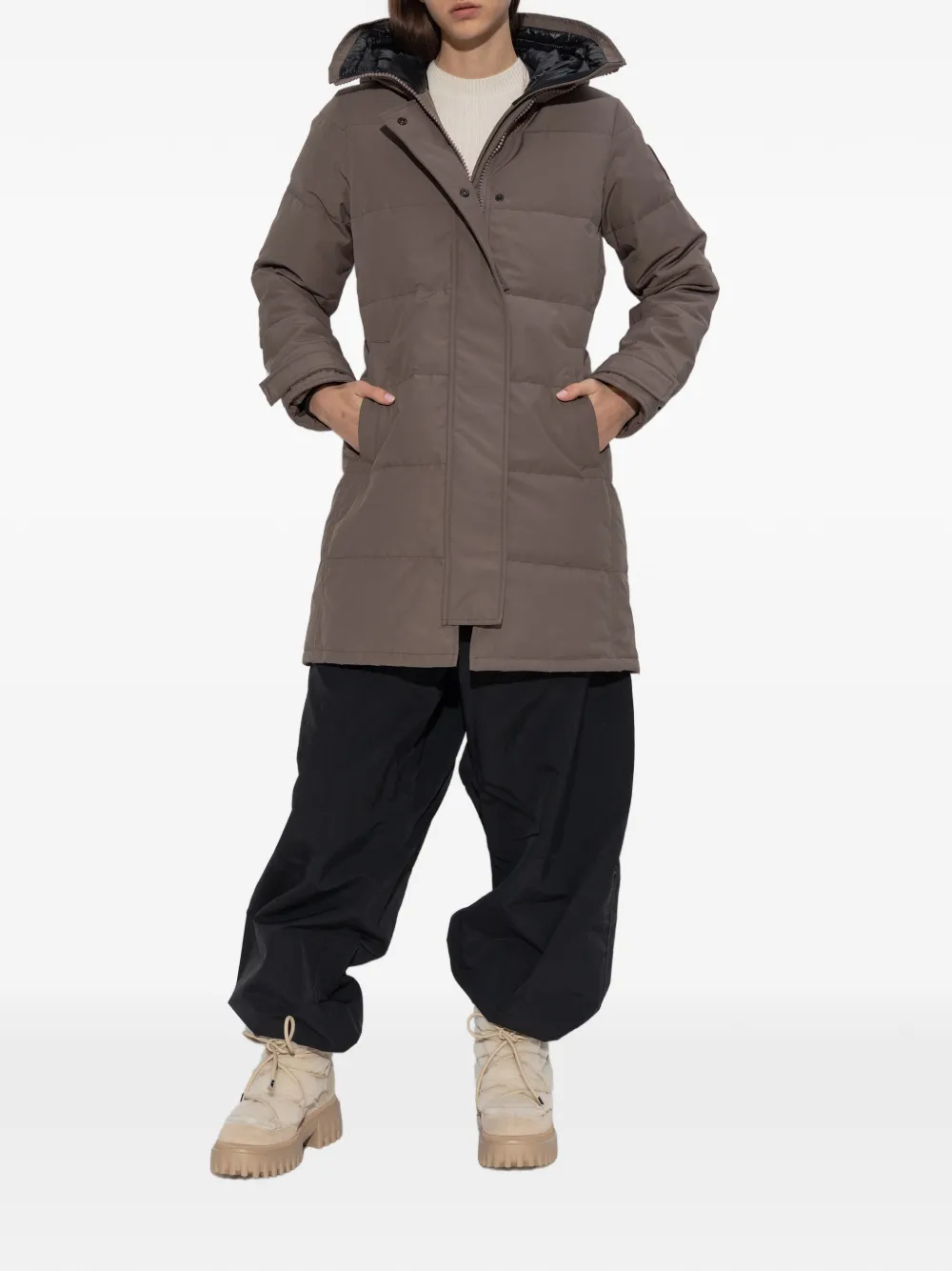 Canada Goose Shelburne Hooded Padded Parka In Brown