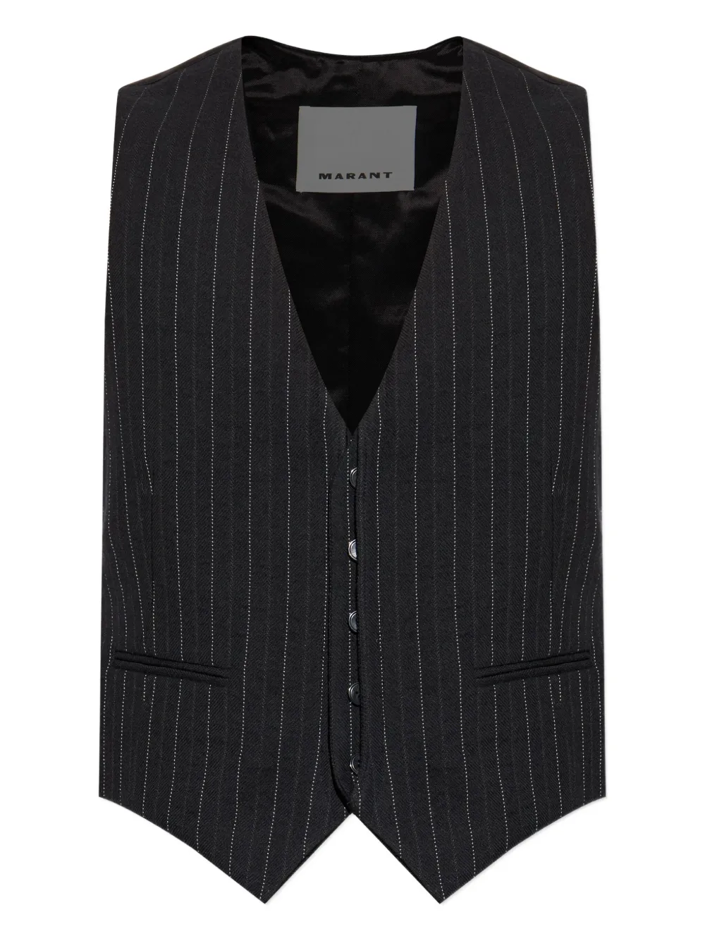 Isabel Marant Pinstripe Sleeveless Waistcoat In Black