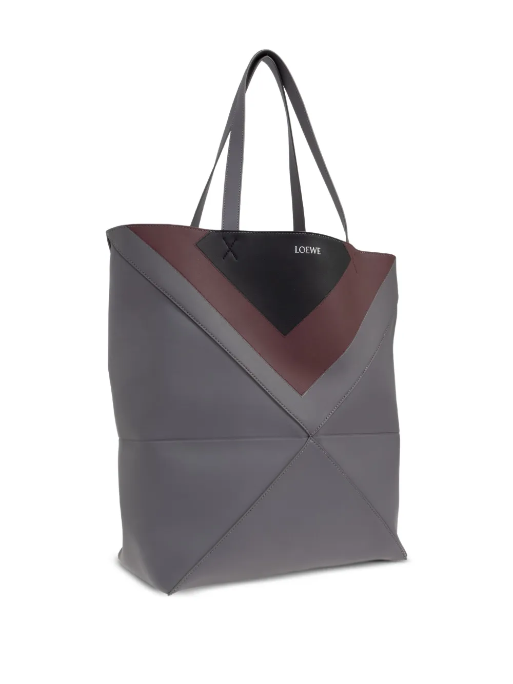 Loewe Albers Puzzle Fold Xl Panelled Leather Tote Bag In Gray