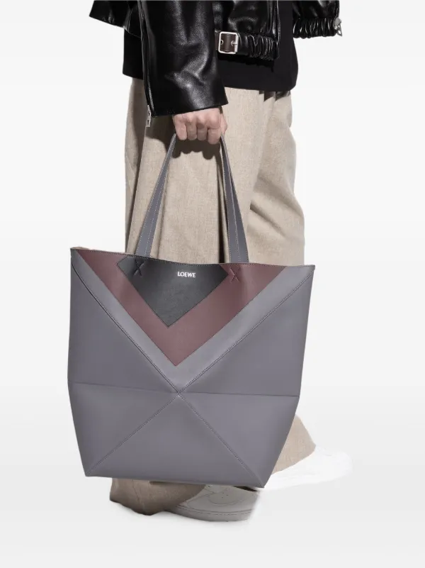 LOEWE パズル フォルド トートバッグ L | グレー | FARFETCH JP