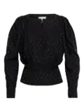 ISABEL MARANT polka-dot puff-sleeve top - Black