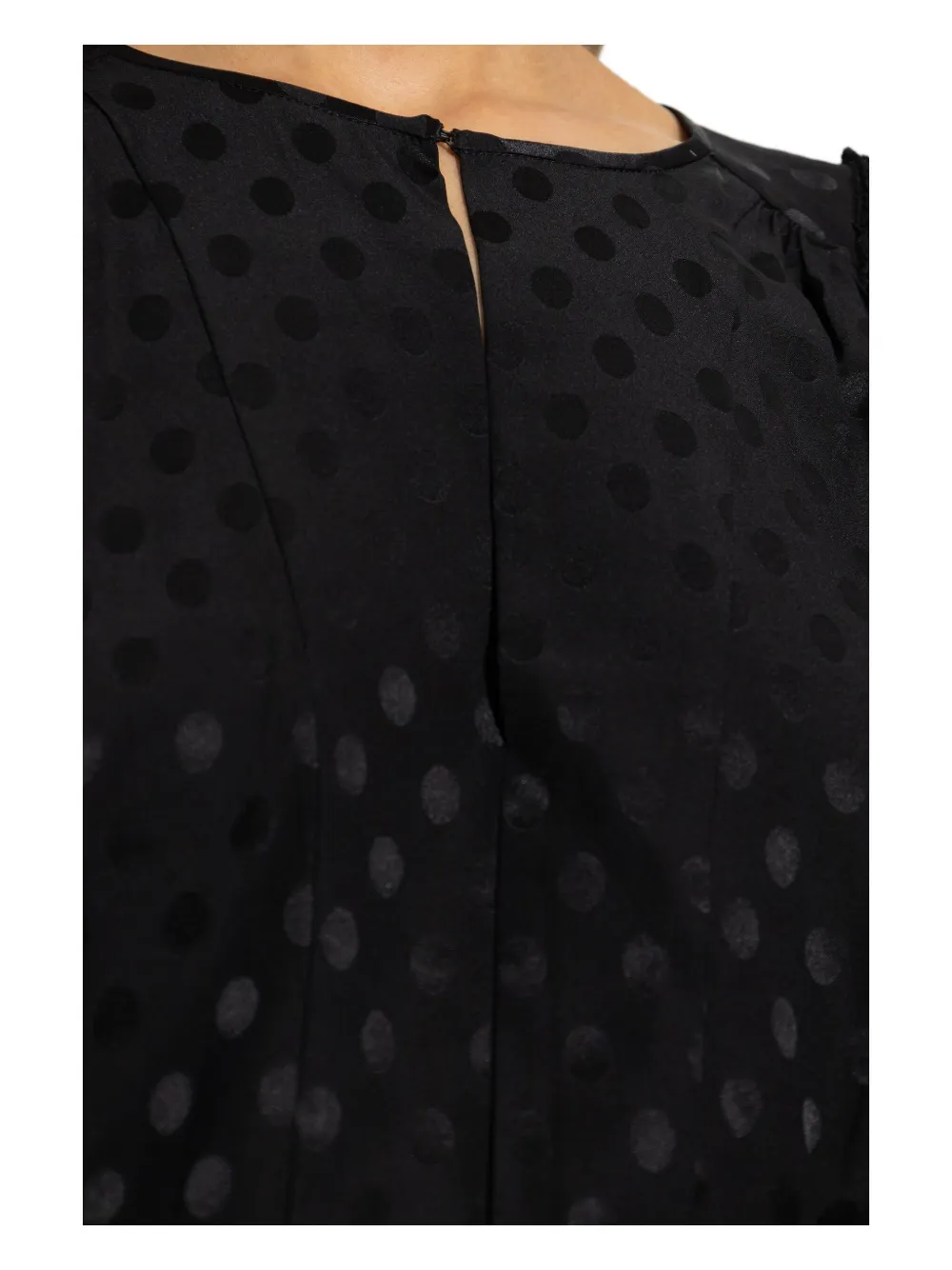 Isabel Marant Polka-dot Puff-sleeve Top In Black