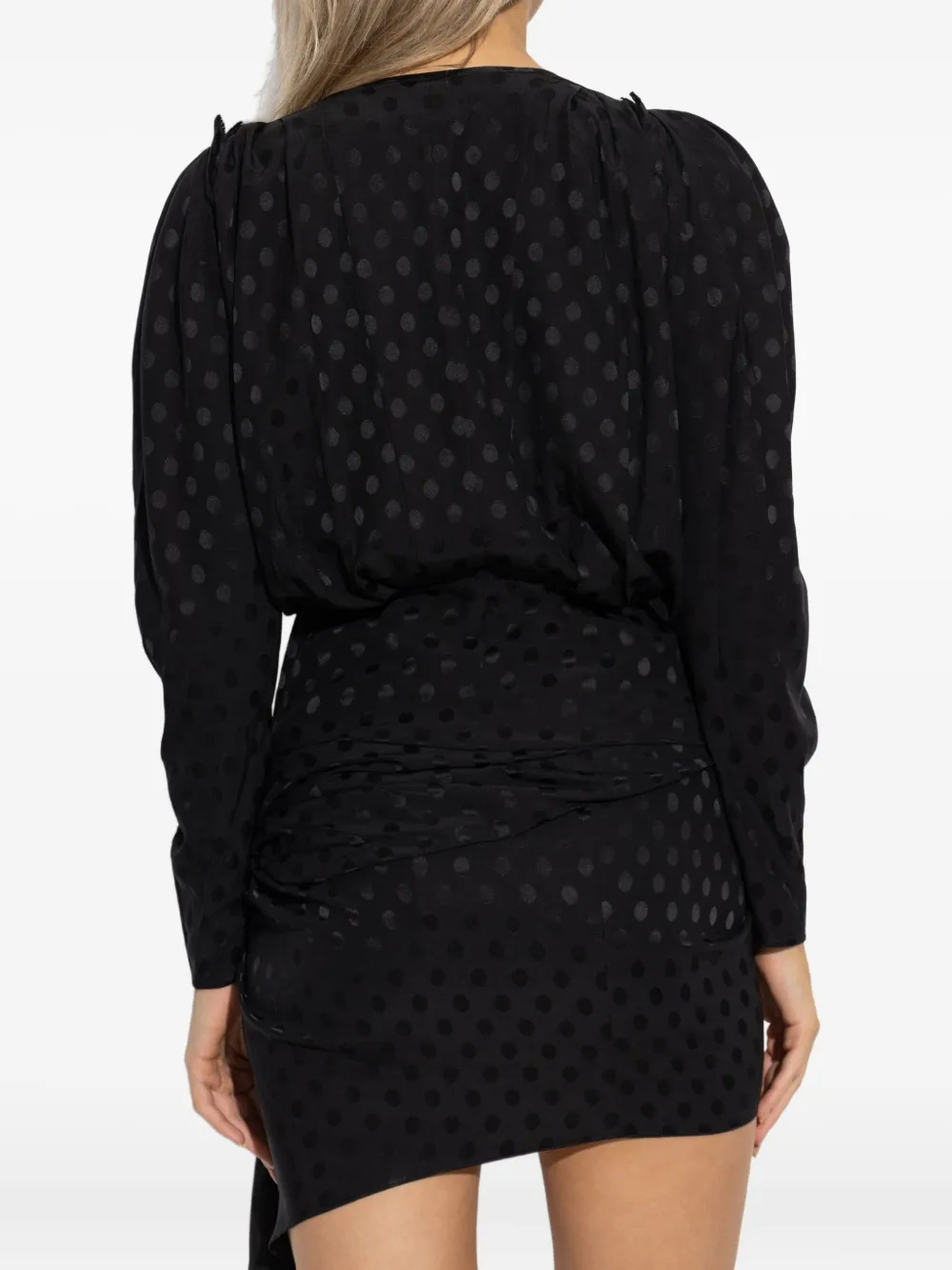 Isabel Marant Polka-dot Puff-sleeve Top In Black