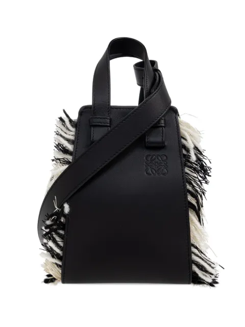 LOEWE x Albers Compact Hammock fringed leather tote bag