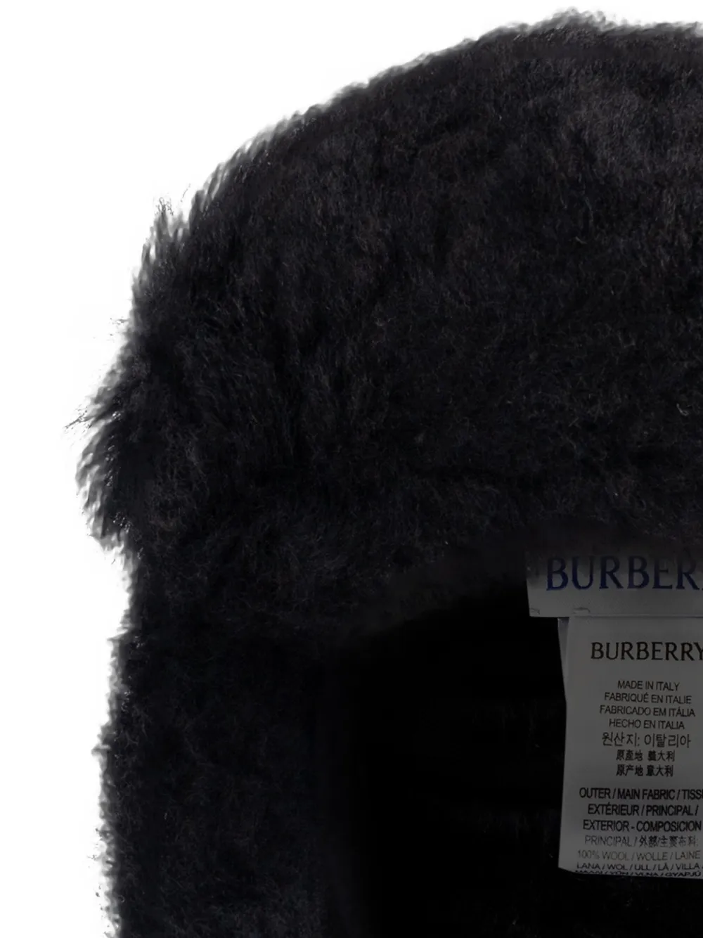 Burberry Geruite wollen muts Zwart