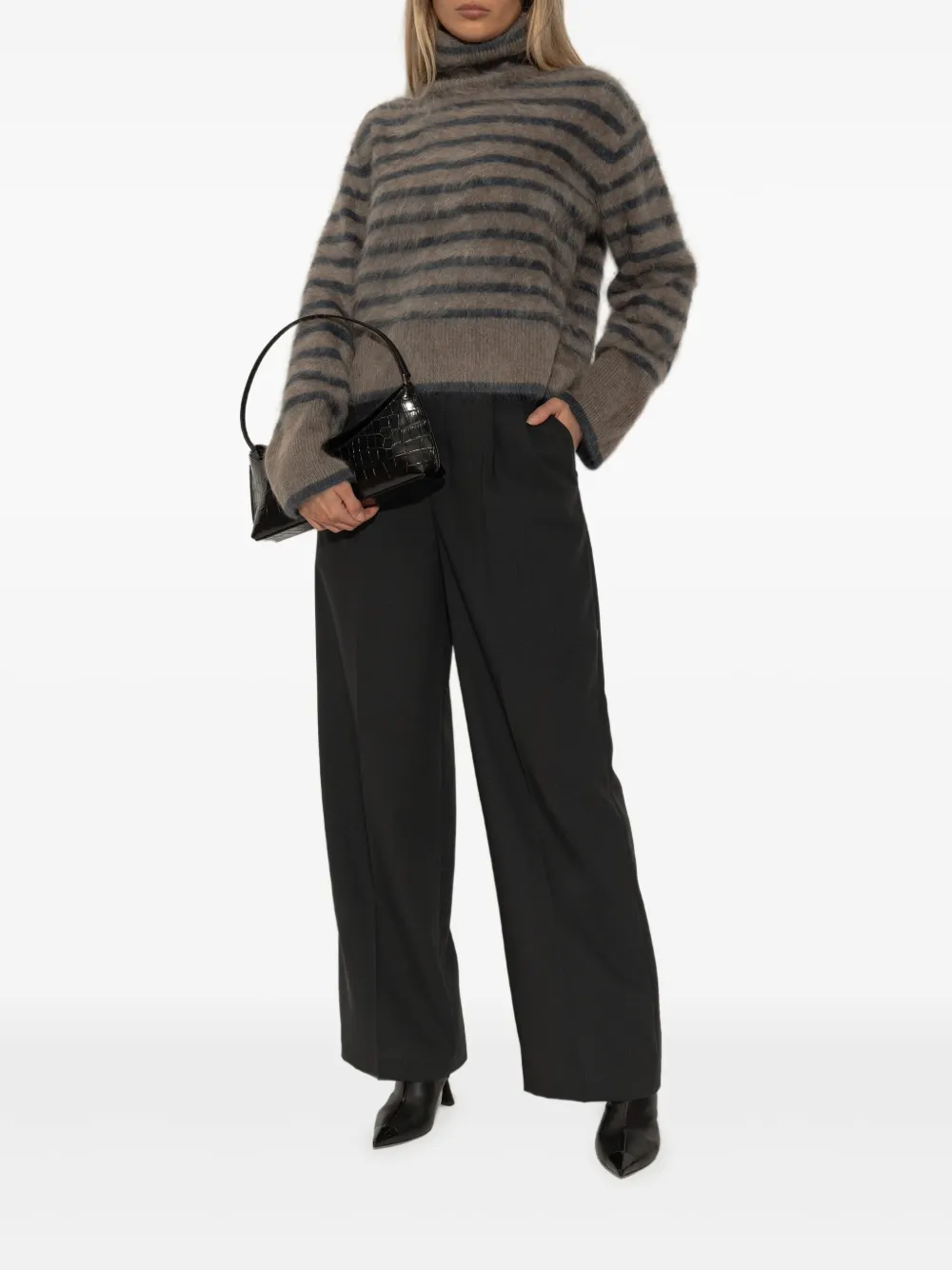 Jimmy Choo 70 mm laarzen met puntige neus en parels Zwart