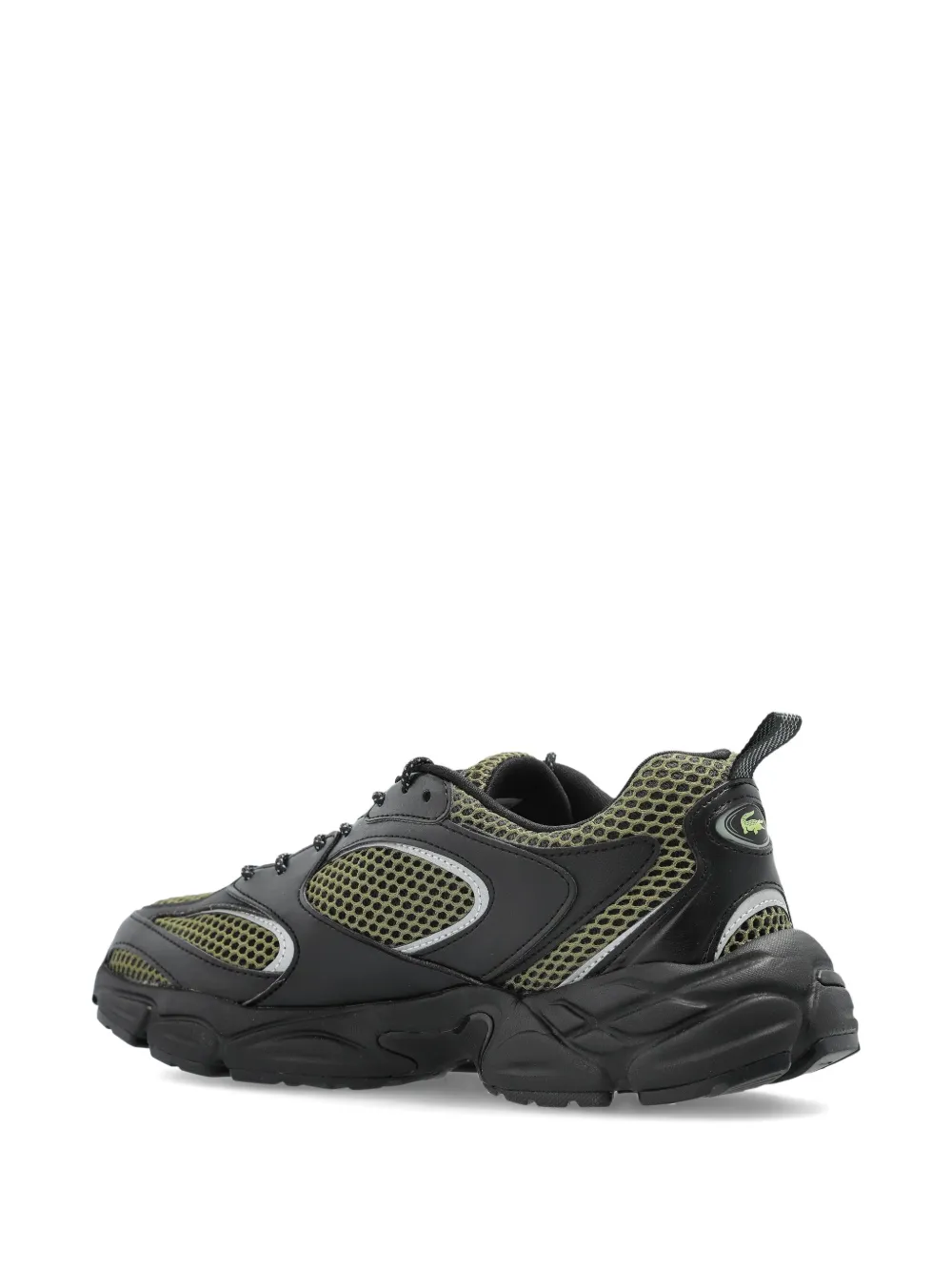 Lacoste Mesh-panelled Chunky-sole Sneakers In Black