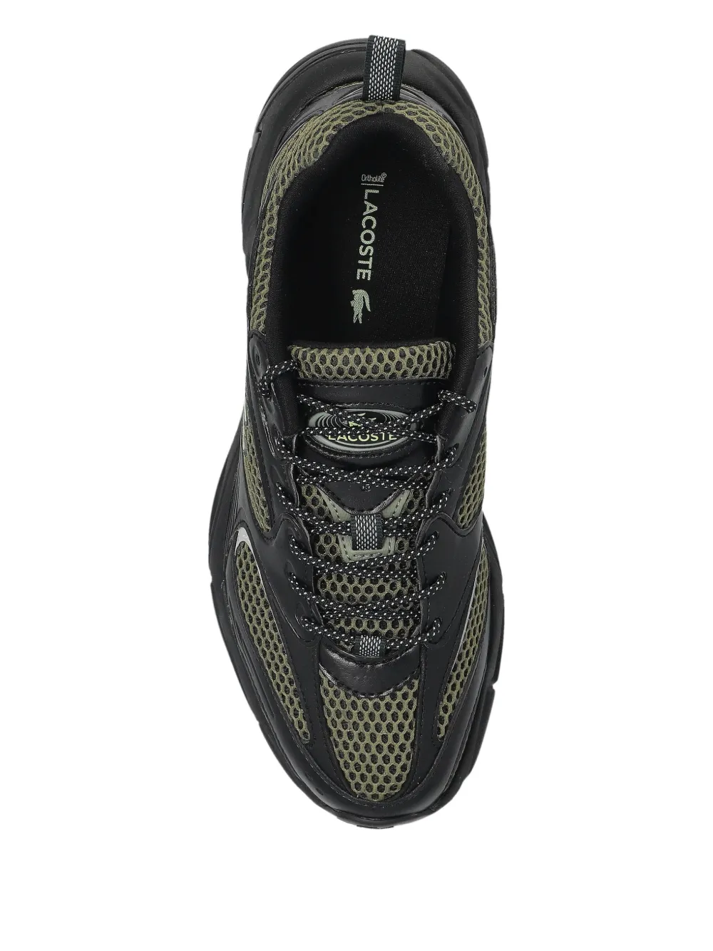 Lacoste Mesh-panelled Chunky-sole Sneakers In Black
